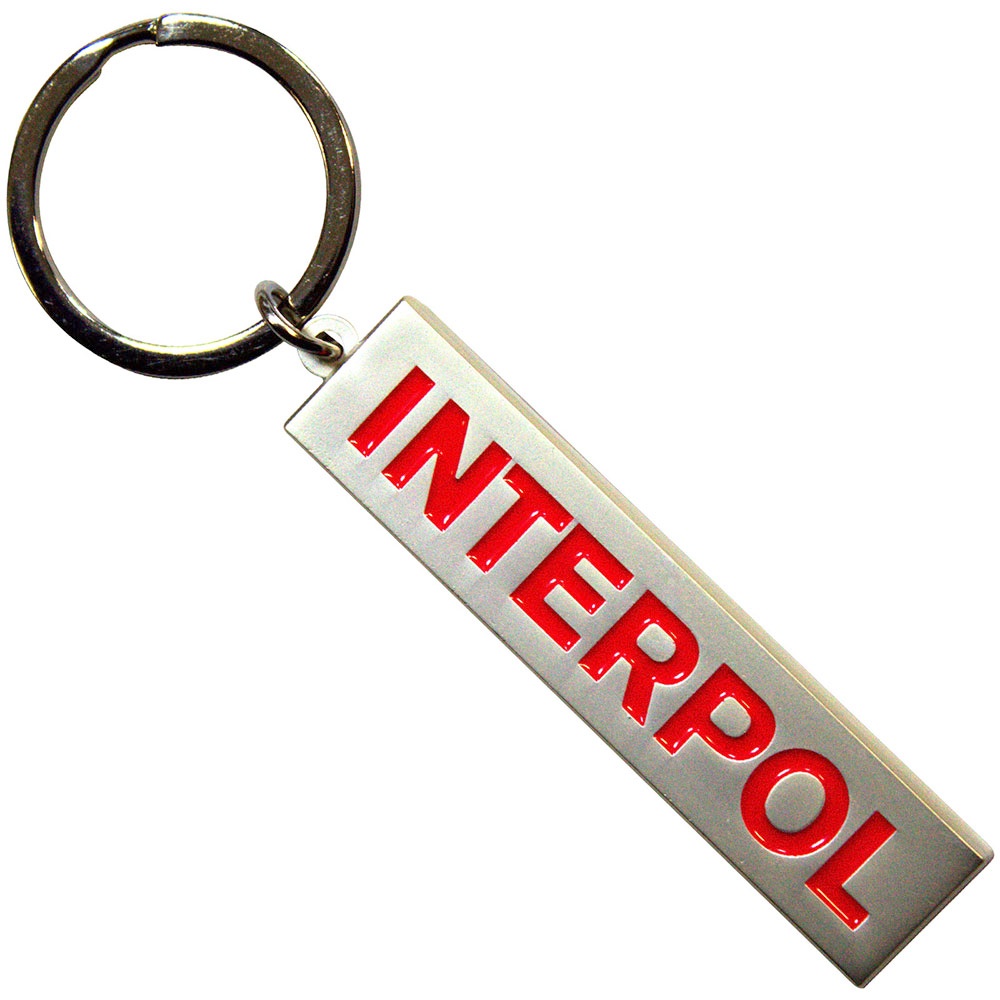Interpol - Text Logo Sleutelhanger - Zilverkleurig